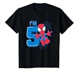 Kinder Marvel Spider-Man Cute Spidey 5th Birthday I'm 5 T-Shirt