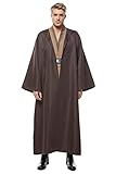 Cosplaysky Erwachsene Outfit für Jedi Kostüm Tunika Kapuzenmantel...