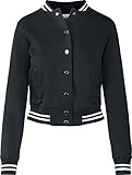 Urban Classics Damen Sweatjacke Ladies College Sweat Jacket,Schwarz,L