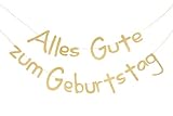 SUNBEAUTY Alles Gute zum Geburtstag Girlande Gold Glitter Texte...