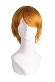 MapofBeauty Cosplay Kostüm Männer kurze gerade Perücke (orange)