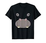 Nilpferd-Gesicht Kostüm Lustig Tiermotiv Karneval Halloween T-Shirt