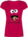 T-Shirt Damen V Ausschnitt personalisiert mit Namen - Karneval Kostüm...