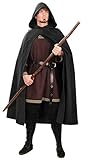 sigando Schwarzer Renaissance Kapuzenumhang Hexenmantel mit Kapuze...