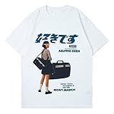 Aelfric Eden Herren Oversized Tshirt Anime Aufdruck Japanisch Vintage...