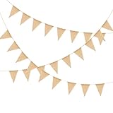 MONCAP 12M Wimpelkette 50pcs Jute Wimpel Wimpelgirlande Hochzeit...