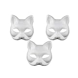 TOYANDONA 3 Stücke Katze Maske DIY Weiß Papier Maske Blanko...