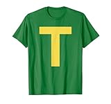Lustiges Streifenhörnchen-Gruppen-Kostüm, Buchstabe T T-Shirt