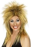Smiffys Damen 80er Jahre Lange Vokuhila Perücke, Rock Diva Perücke,...