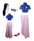 MANMICOS US-Größe Nico Robin Cosplay Kostüm Damen Blau Rock...