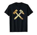 Schlägel und Eisen (Vintage Goldgelb) Bergbau Bergmann T-Shirt