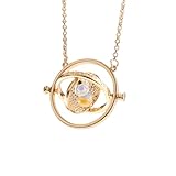 Hermine Drehbarer Zeitumkehrer Halskette Gold Sanduhr Schmuck...