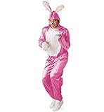 KarnevalsTeufel Erwachsenenkostüm Hase in pink-weiß Overall (Large)