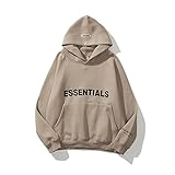 Essentials Hoodie, Doppellinie Geklebte 3D-Buchstaben Hip Hop Paare...