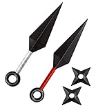 Leaf Village Ninja Big Kunai 10' x2 shuriken x2, Rot und Weiß,...
