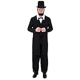 Abraham Lincoln Herren-Kostüm, amerikanischer USA-Präsident,...