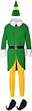 Herren Weihnachten Weihnachtsmann,Elfen Kostüm Outfit Zipper Up Jacke...