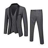 YOUTHUP Herren 3 Teiliger Slim Fit Anzüge Hochzeit Party Herrenanzug...