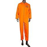JQMAO Orange GefäNgnis Kostüm Herren Halloween Kostüm Damen Unisex...