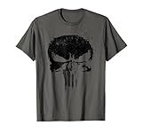 Marvel Punisher Black Paint Splatter Skull T-Shirt