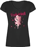 T-Shirt Damen V Ausschnitt - Karneval & Fasching - Trinkerbell Rot - M...