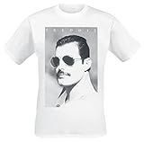 Queen Freddie Mercury - Sunglasses Männer T-Shirt weiß L 100%...