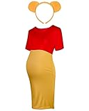 Geyoga 2 Pcs Halloween Bear Costume Kit Red and Yellow Maternity Dress...