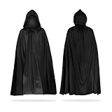 MIVAIUN Halloween Schwarz Kapuzenumhang Hexe Cosplay Zubehör...