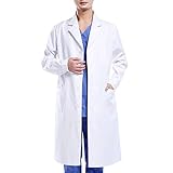 Wafly Unisex Weiß Laborkittel Chemie Baumwolle Schutzkleidung mit...