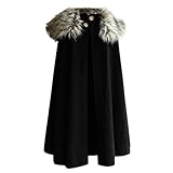 Battnot-Herren Winterjacke Gothic Umhang Vintage Wolle Cape Coat...