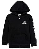 Playstation Kinder Hoodie Reißverschluss Jungen Spiele Logo Black...