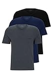 BOSS Herren V-Neck T-Shirt, 3er Pack Classic, Open Blue 497, L