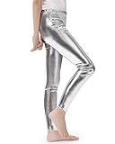 KEREDA Mädchen Kinder Leggings Glänzend Metallic Hosen...