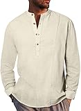 Meilicloth Hemd Herren Henley Shirt Baumwolle Frühling Sommer Langarm...