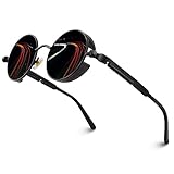 CGID Retro Sonnenbrille im Steampunk Stil Runde Metallrahmen...