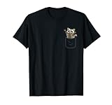 Niedlicher Waschbär Marder Brusttasche Raccoon T-Shirt