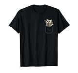 Niedlicher Waschbär Marder Brusttasche Raccoon T-Shirt