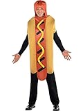 amscan 844273 Erwachsene Hot Dog Overall Fasching Kostüm