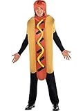 amscan 844273 Erwachsene Hot Dog Overall Fasching Kostüm