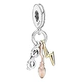 Charme Brille, Nimbus 2000 Lightning Bolt Charms-Anhänger 925...