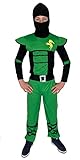 Foxxeo grünes Ninja Kostüm für Kinder - Größe 110-152 - grüner...