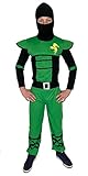 Foxxeo grünes Ninja Kostüm für Kinder - Größe 110-152 - grüner...