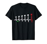 Motorrad Herzschlag 6 Gänge Schaltung T-Shirt Bike Circuit T-Shirt