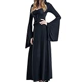 Mateju Umhang Kleid mit Kapuze Lange Cape Vampir Kostüm Halloween...