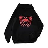 Kontra K Hoodie Damen süßes Sweatshirt Kawaii Langarm Hoodie Herz...