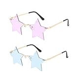 STOBOK 2 Paare Fünfzeigte Sternbrillen Mode Sonnenbrille Frameless...