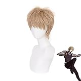 WHBHD Anime. EIN Schlag Mann Genos Cosplay Kurze braune Perücke...