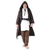 AENEY Jedi Kostüm für Erwachsene Tunika mit Kapuze mittelalterliches...