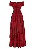 Josamogre Mittelalter Kleid Renaissance Damen mit Trompetenärmel...