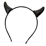 A0127 Frauen Mädchen Halloween Stirnband Glitter Pailletten Teufel...